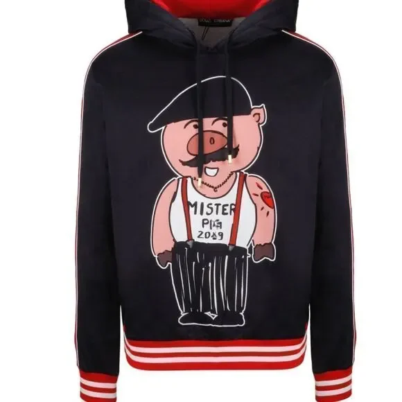 DOLCE & Gabbana SICILIANO PIG HOODIE Ltd Ed Collectors Scandal Dressy Sweatshirt - Picture 7 of 13